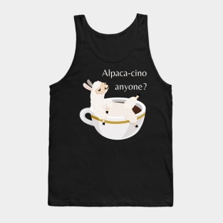 Lispe Alpaca -cino Anyone? Coffee Lover Dad Joke Tank Top